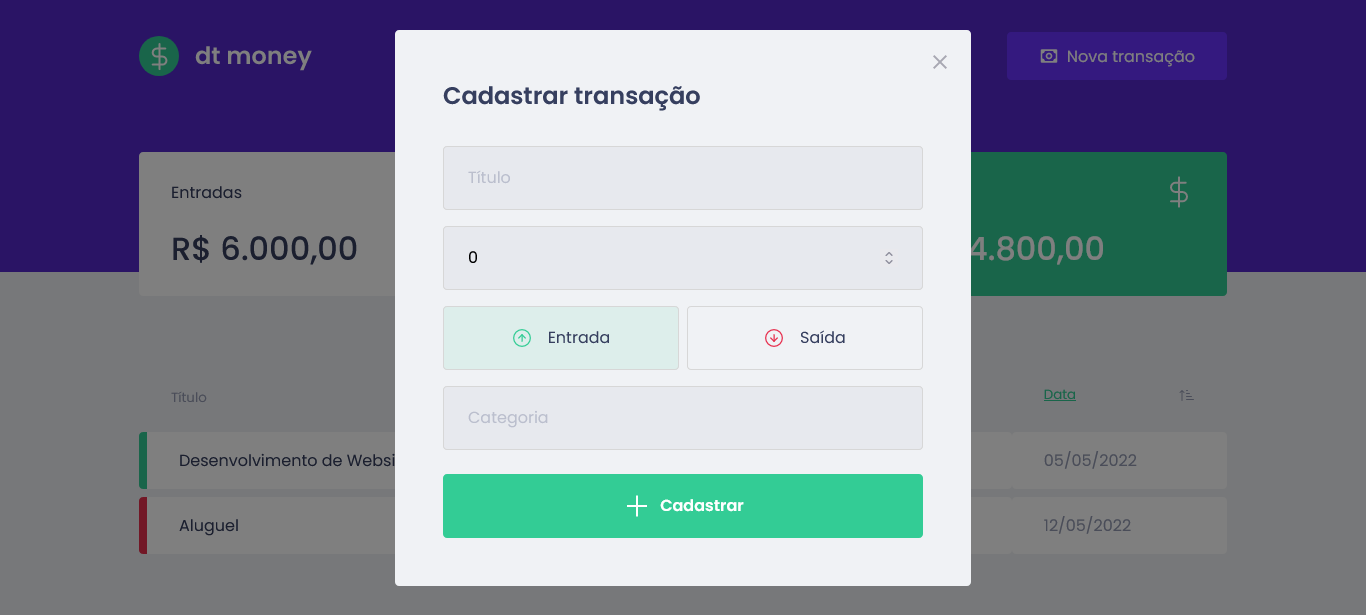 GitHub - SilvanoGPM/dtmoney: Gerencie suas finanças com elegância ...