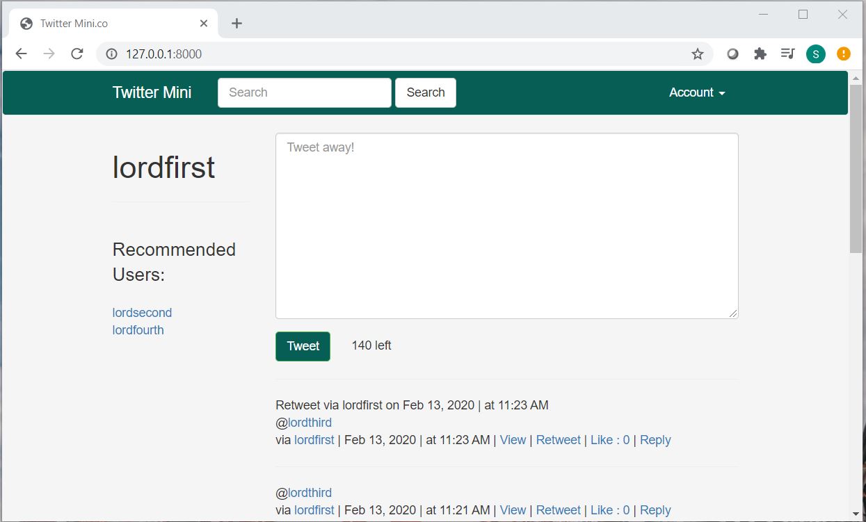 GitHub - 19sanchit19/Twitter-Mini: Django based web application that ...
