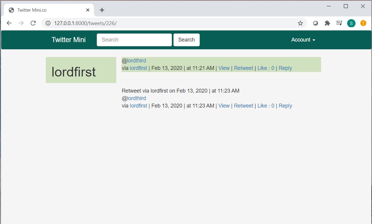 GitHub - 19sanchit19/Twitter-Mini: Django based web application that ...