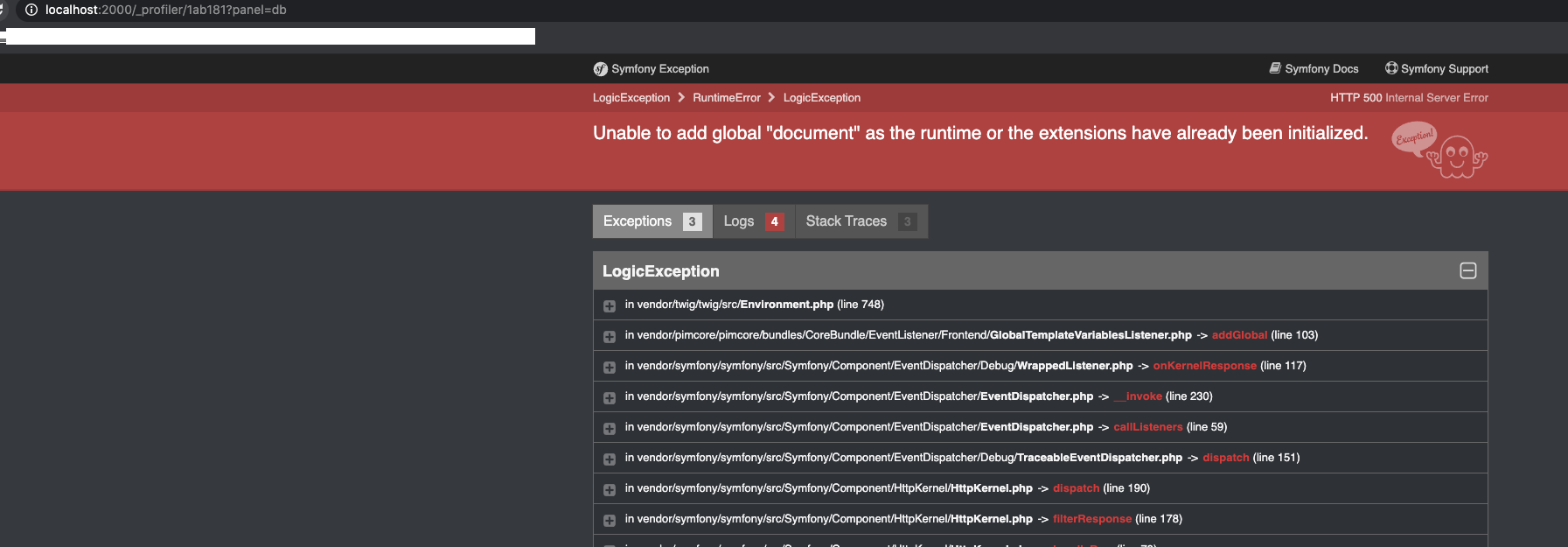[PimcoreX] Error opening Profiler · Issue #9051 · pimcore/pimcore · GitHub