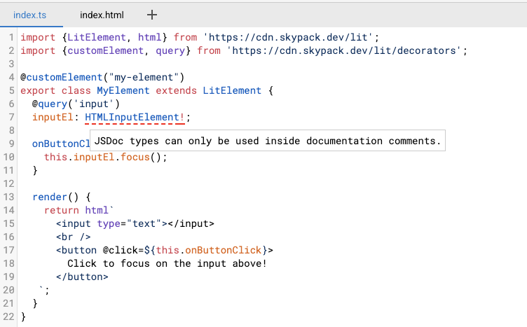 Red Squigglies in Editor show TS types as errors · Issue #121 · google ...