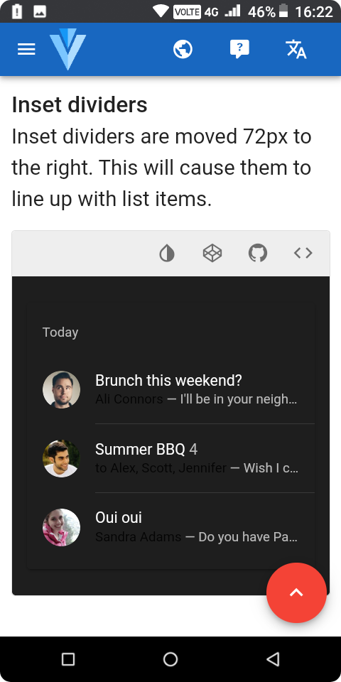 [Documentation] Black text on dark background in v-divider docs, when ...
