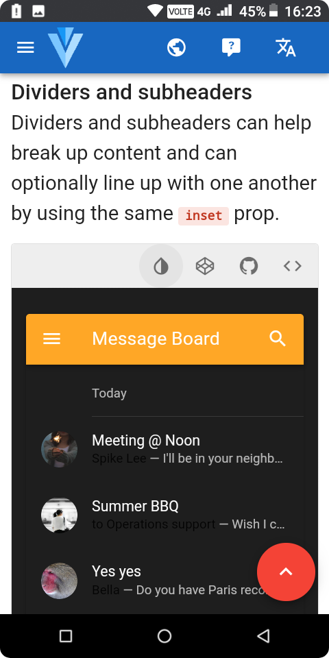 [Documentation] Black text on dark background in v-divider docs, when ...