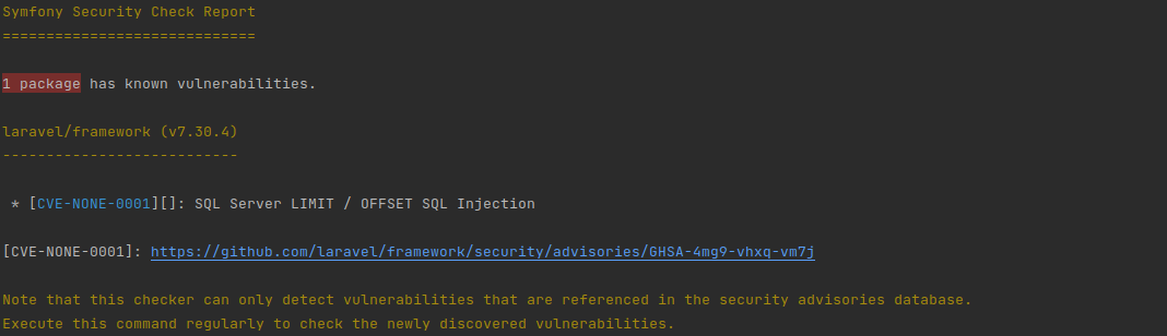 Security checker · Issue #37272 · laravel/framework · GitHub