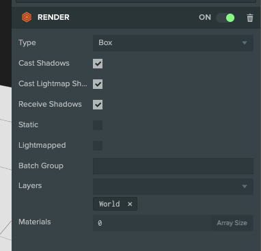 Render Component on created primitive does not have Material property ...