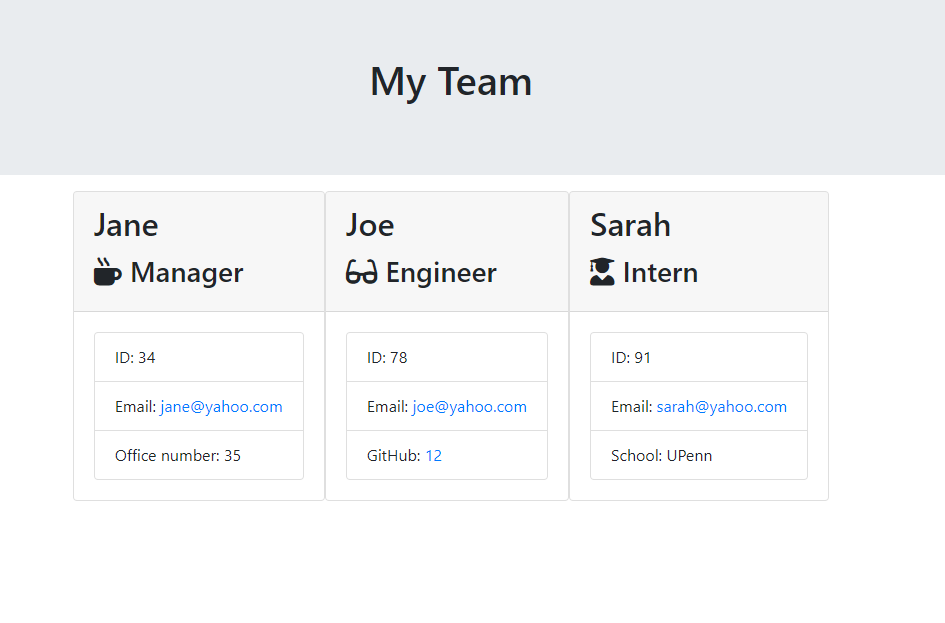 GitHub jbenjupenn/employee_HTML_CLI_generator A CommandLine