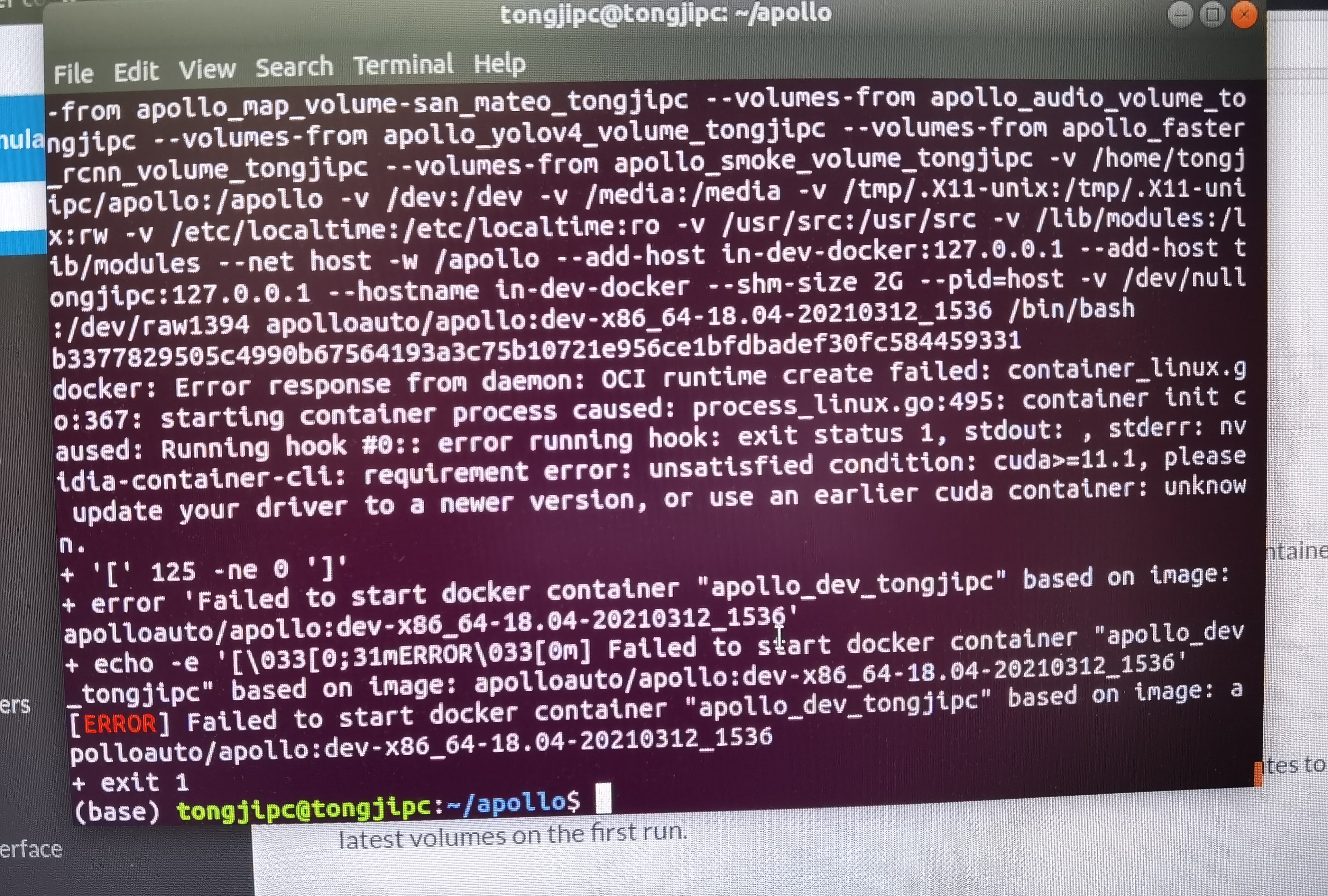 ./docker/scripts/dev_start.sh 出错 · Issue #13557 · ApolloAuto/apollo ...