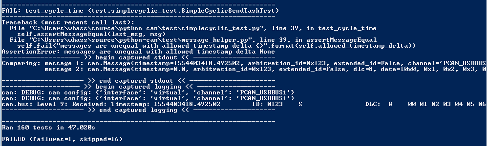 Failing "setup.py test" on develop branch after 3.1.1 in Windows ...