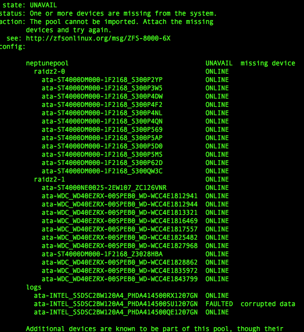 Importing a pool with corrupted log device · Issue 2099 · openzfs/zfs