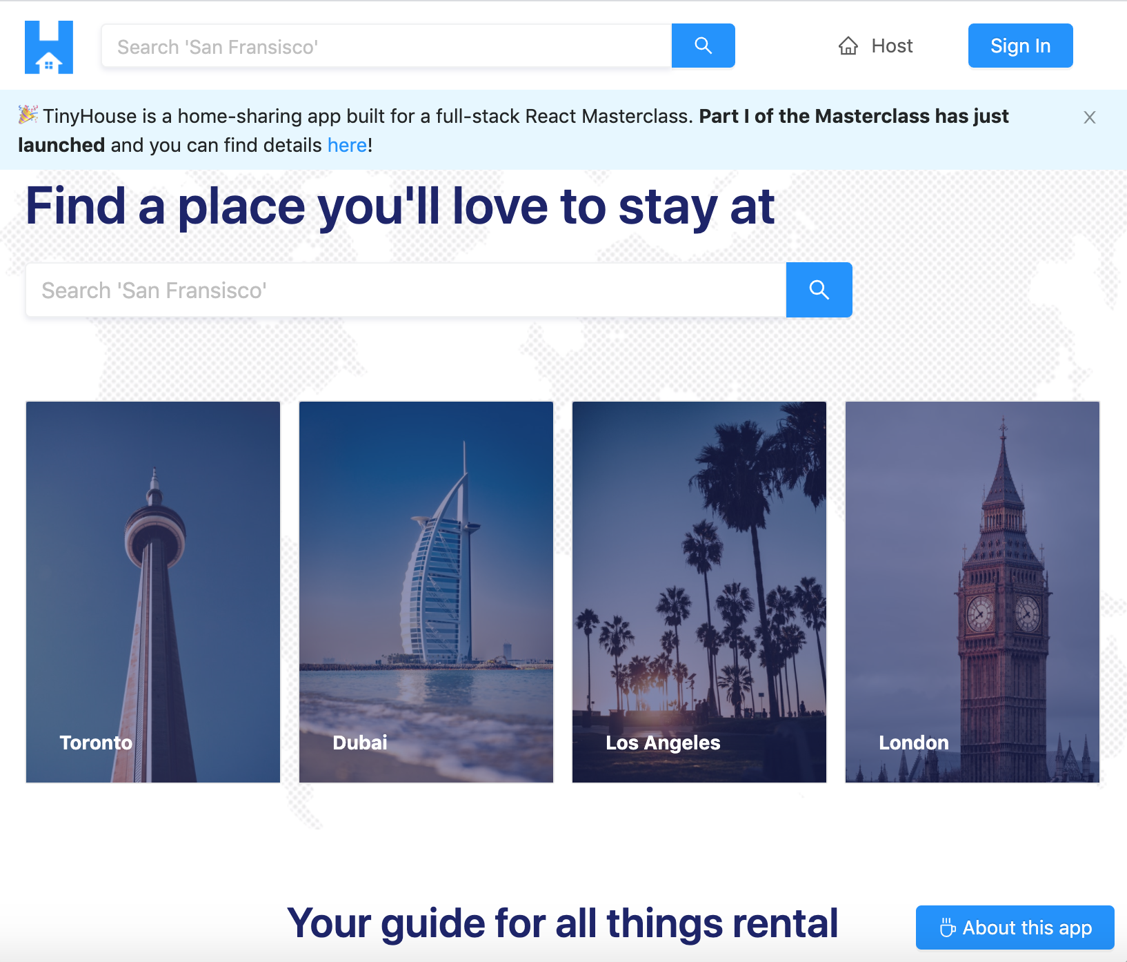 Tiny House Tutorial App