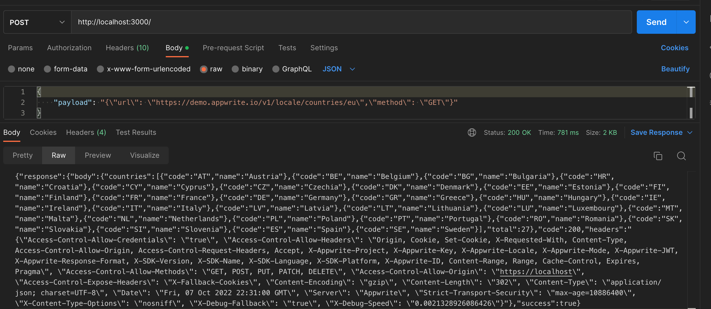 headers and body optional