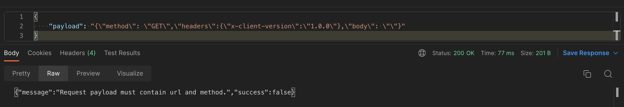 url and method required