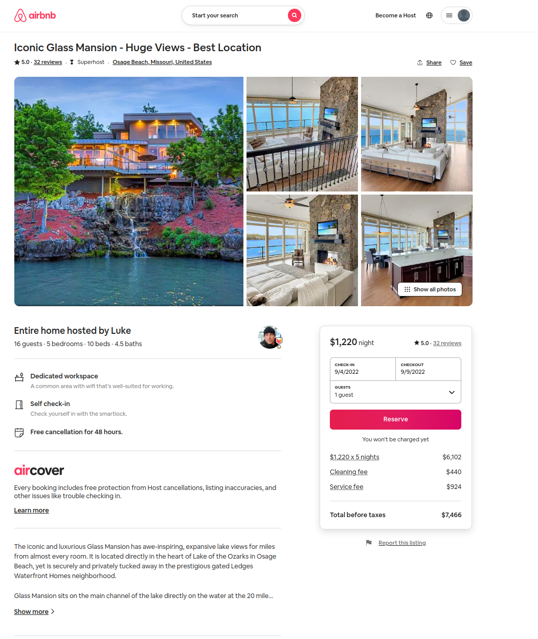 Clear BnB single Property View