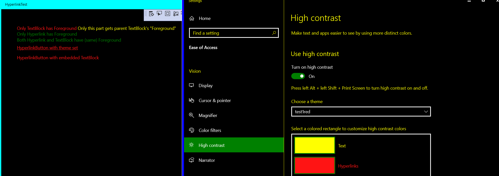 Hyperlink Does Not Change Colors To High Contrast Mode 