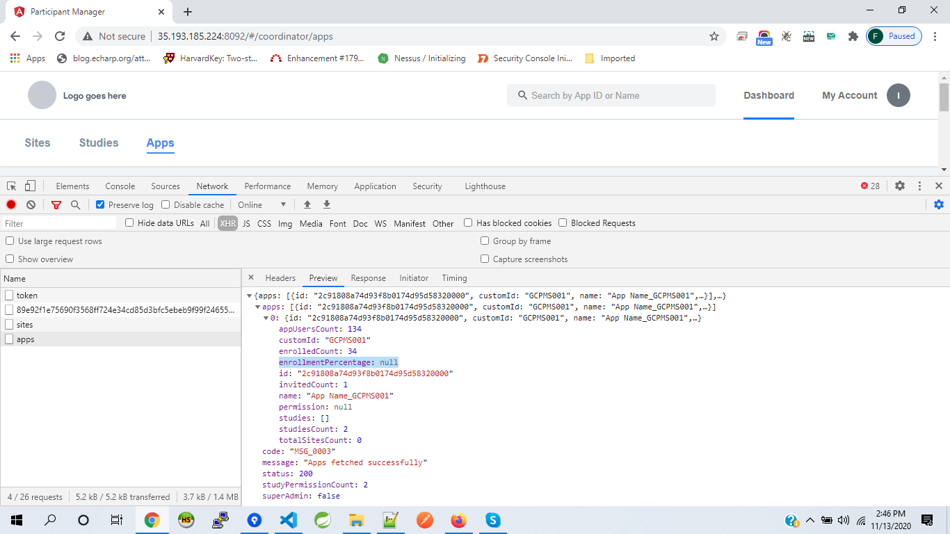 Apps tab > % issues · Issue #1808 · GoogleCloudPlatform/fda-mystudies ...