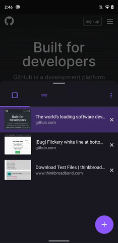 unresponsive tab tray items