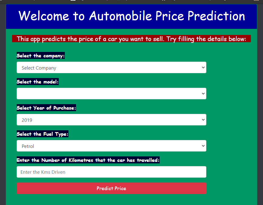 AutoMobil-Prediction-Application