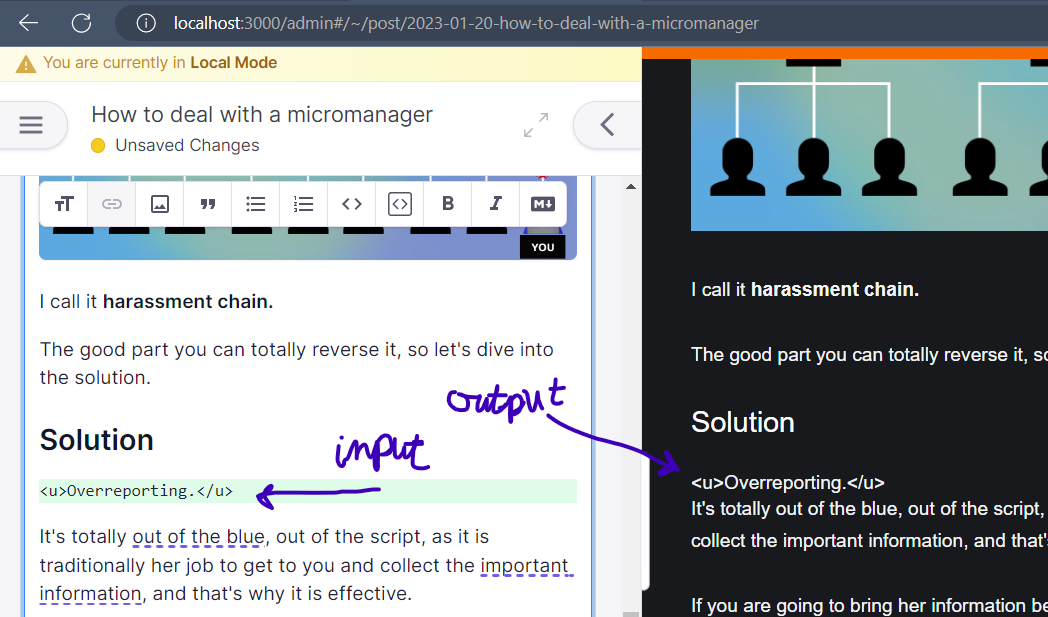TinaMarkdown doesn't parse html tags in markdown · Issue #3691 ...