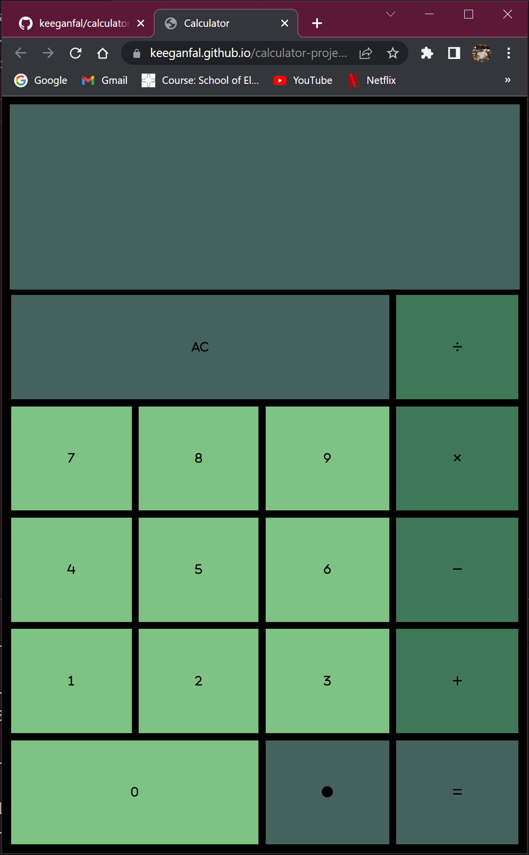 GitHub - keeganfal/calculator-project