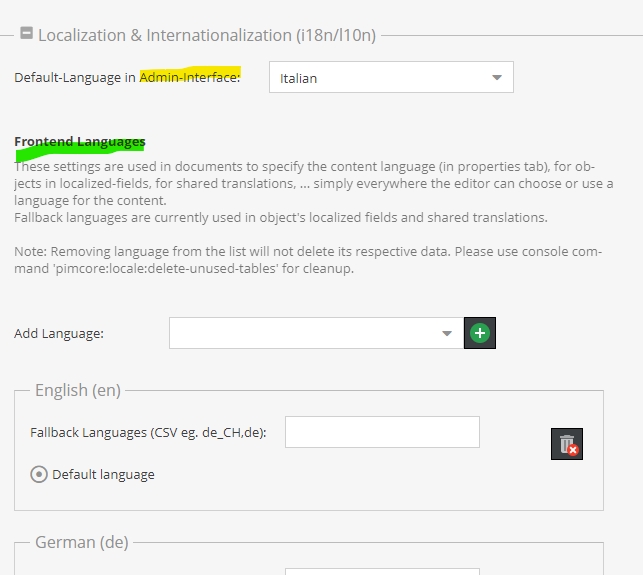 List of languages available on a user's profile · pimcore · Discussion ...
