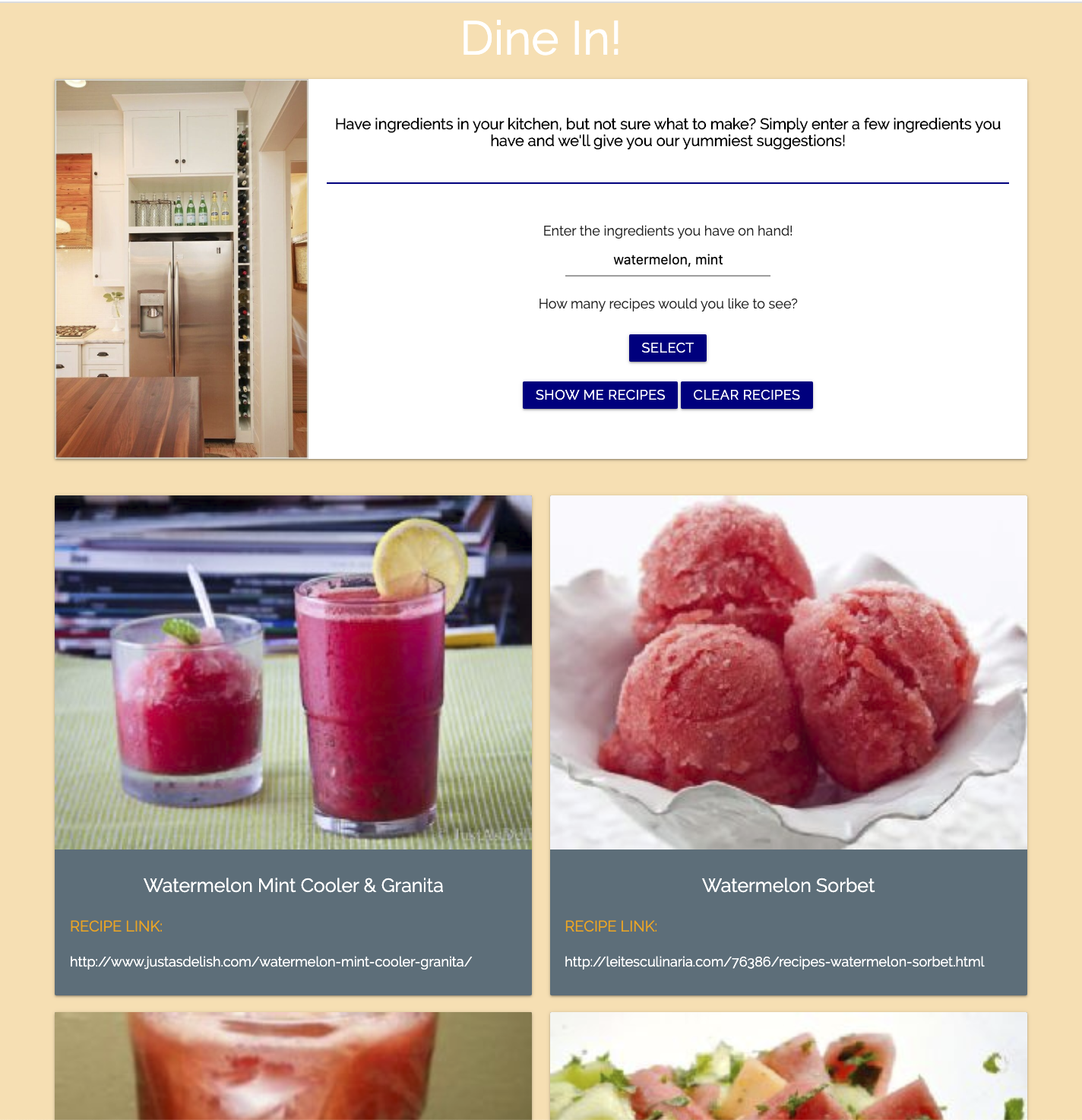 GitHub - TiffanyCasey/Whats-For-Dinner: What's For Dinner gives you ...