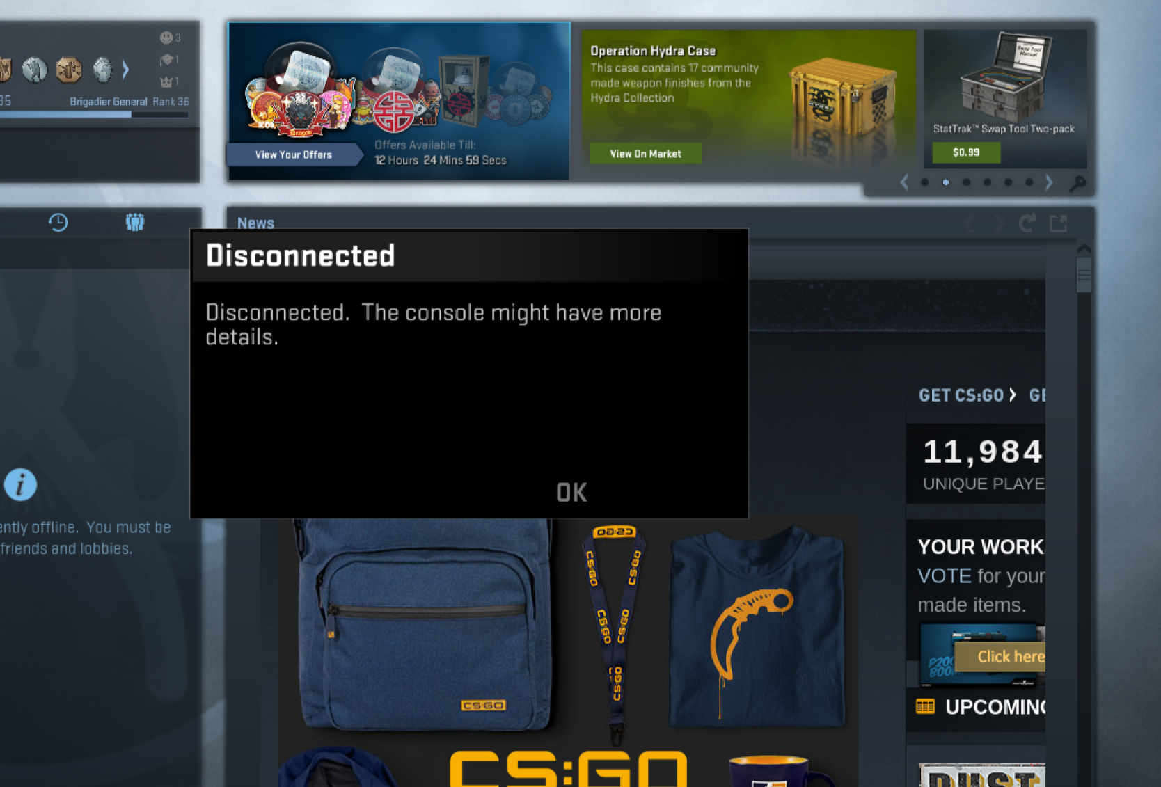 Random Disconnects After Latest CSGO Update 11 20 2017 Issue