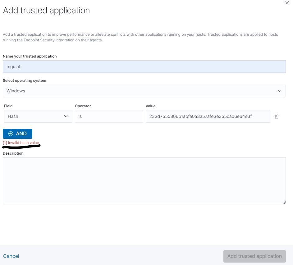 [Security Solution] Error messages colours are not consistent for hash ...