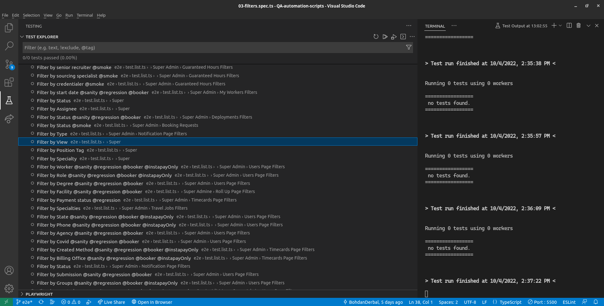[BUG] VSCode Extension unable to run individual tests in Test Explorer ...
