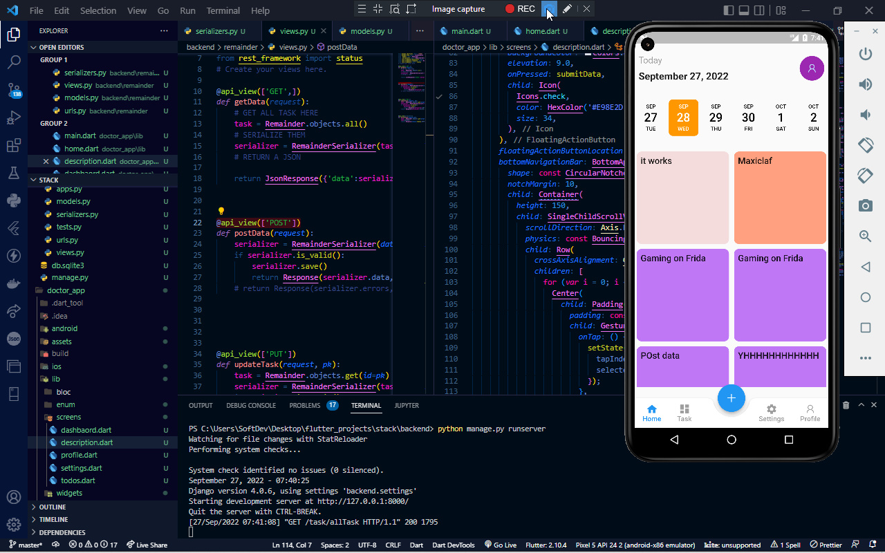 Task Schedule Application With Flutter And Python For Backend Using 