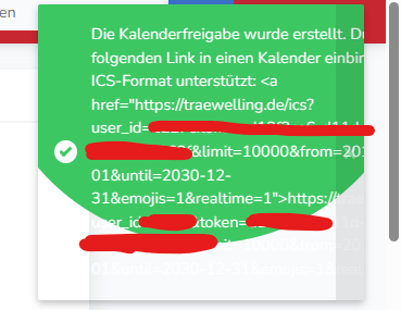 ICS URL display time is very very short · Issue #1547 · Traewelling ...