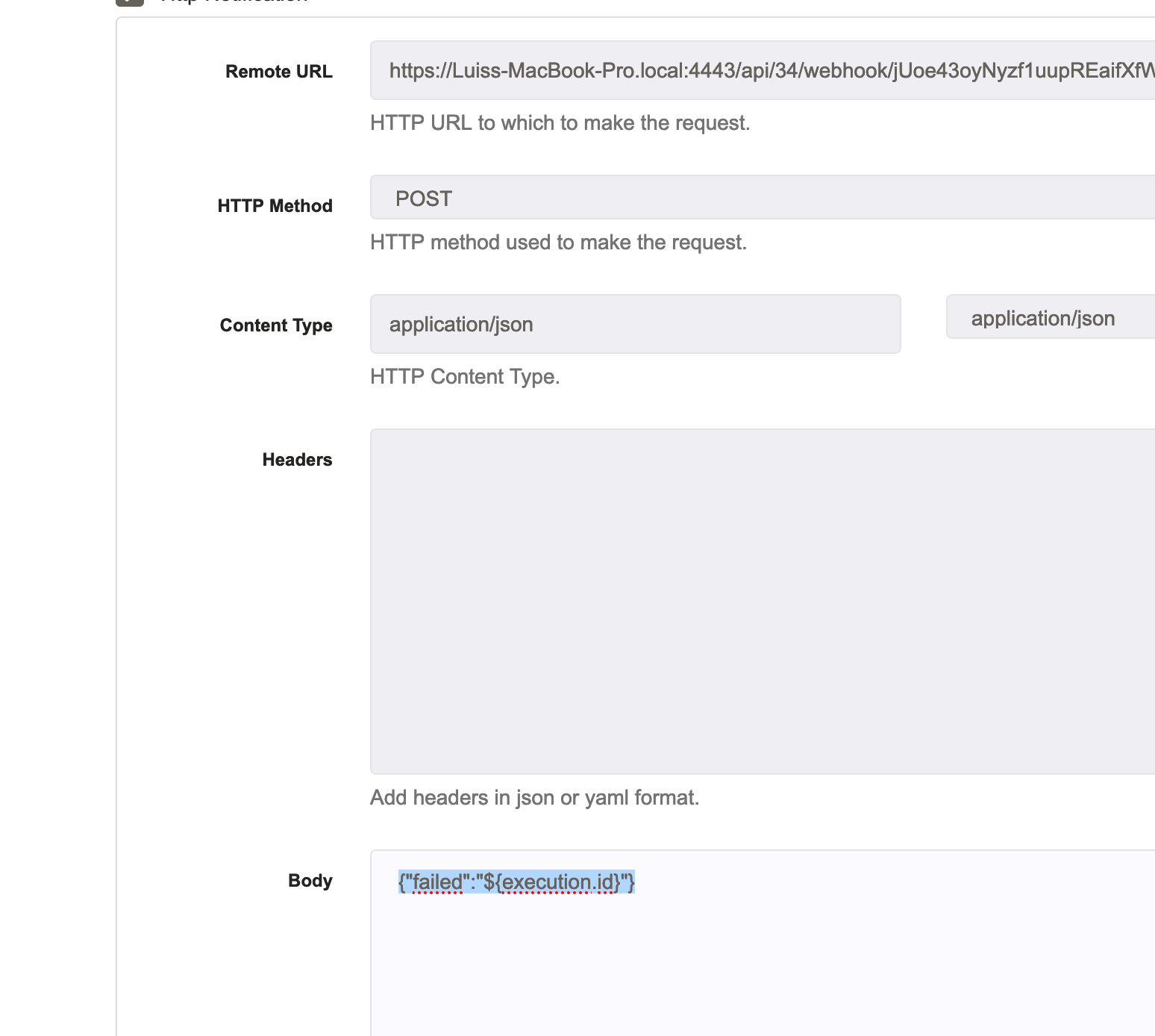 Notification doesn't expand execution context variables on notification ...