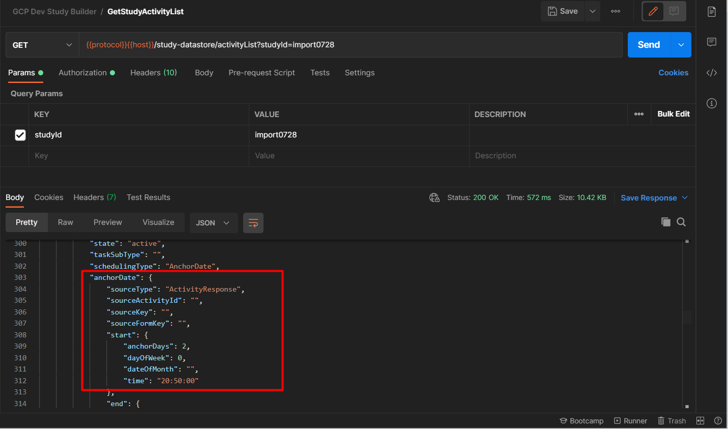 [SB] [Copy/Import] GetStudyActivityList API > 'anchorDate' values are ...