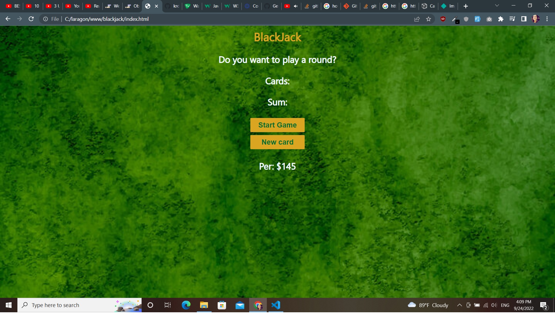 GitHub - Dreeshyaa/Blackjack: simple blackjack game in using html css ...