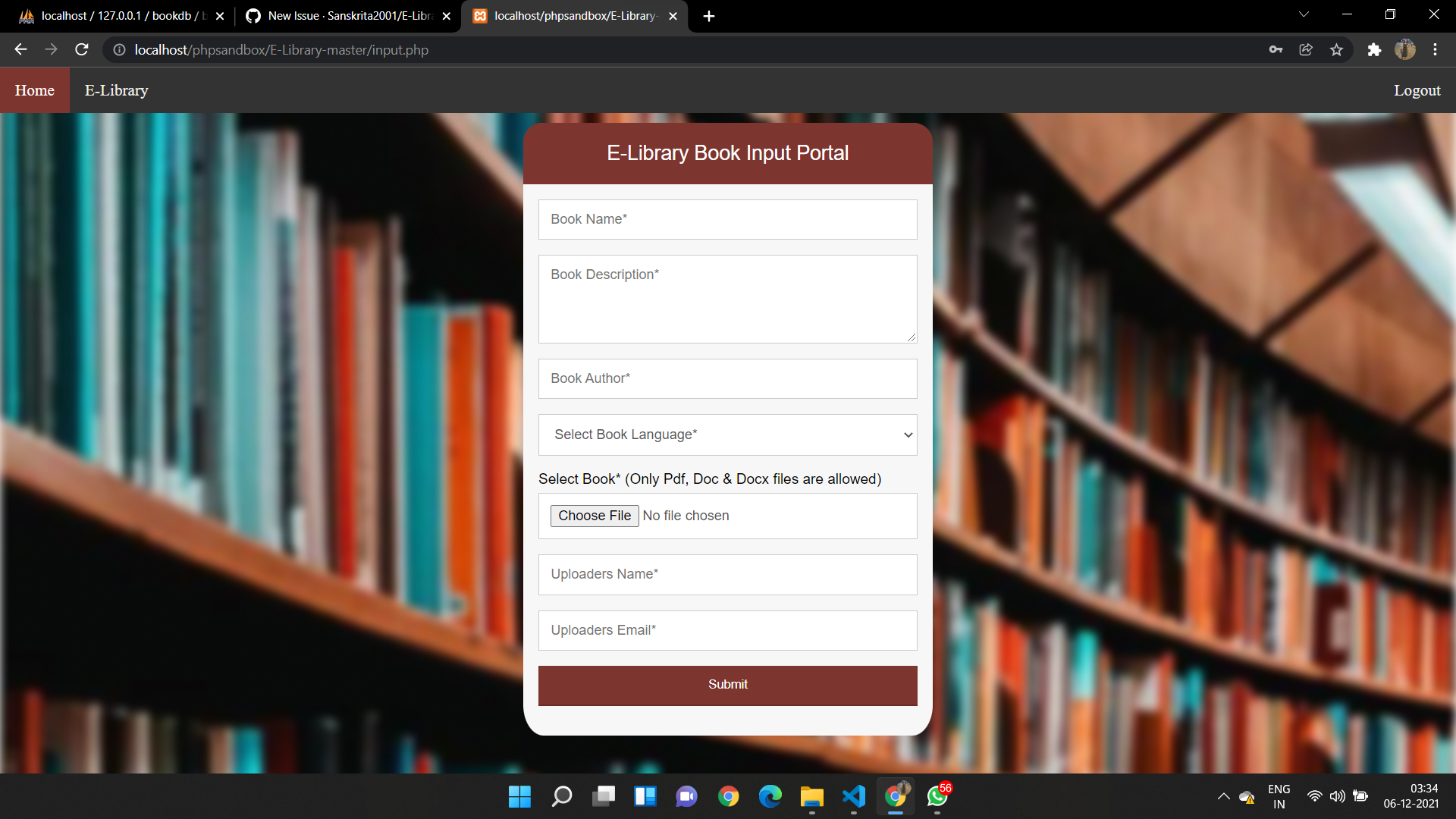 GitHub - Sanskrita2001/E-Library