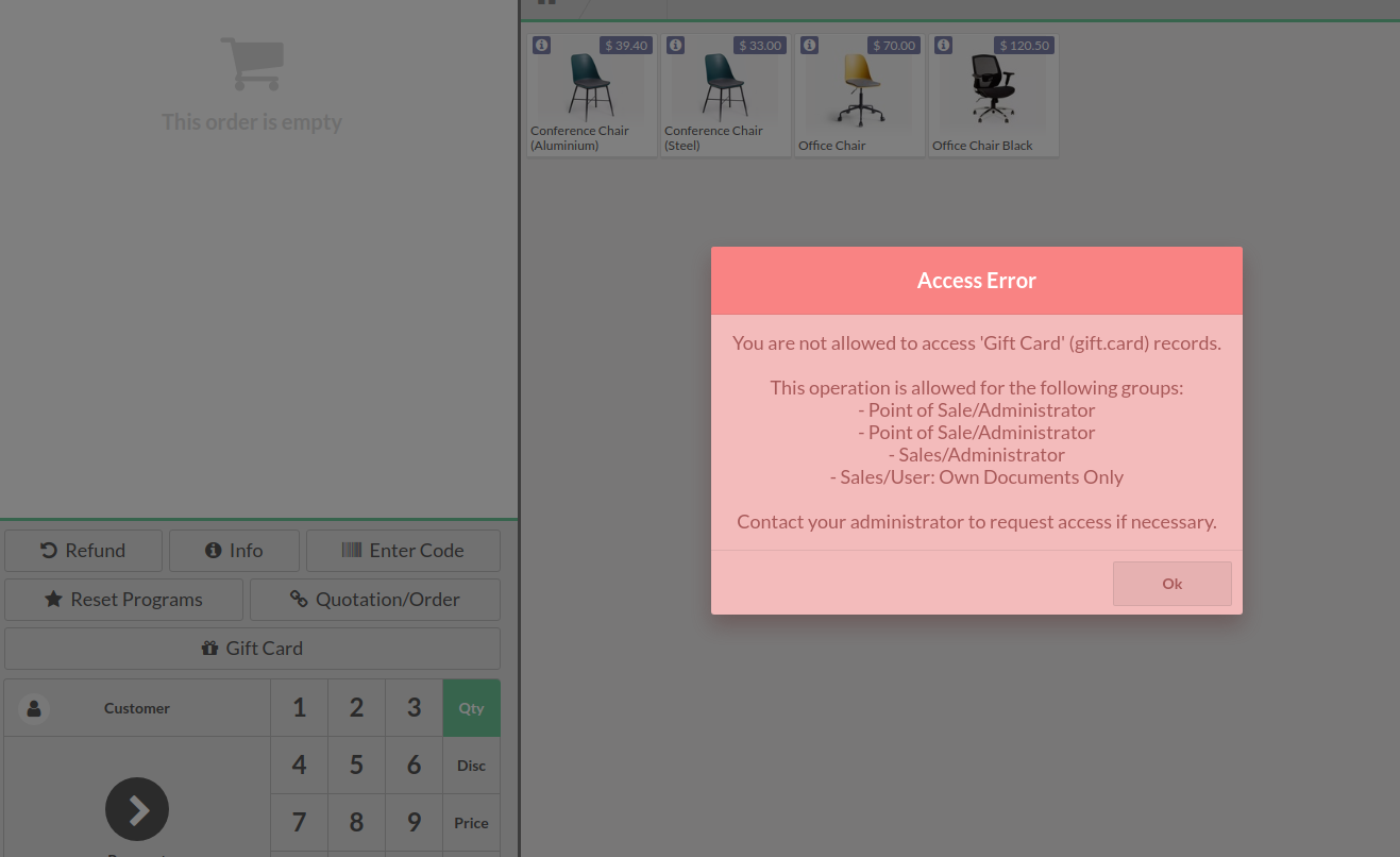 [15.0] pos: pos user is not able to use gift card · Issue #92105 · odoo ...