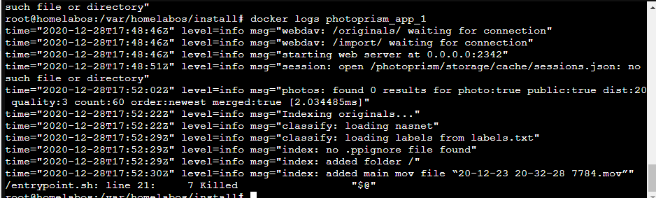 Docker - indexing causes container to be killed · Issue #762 ...