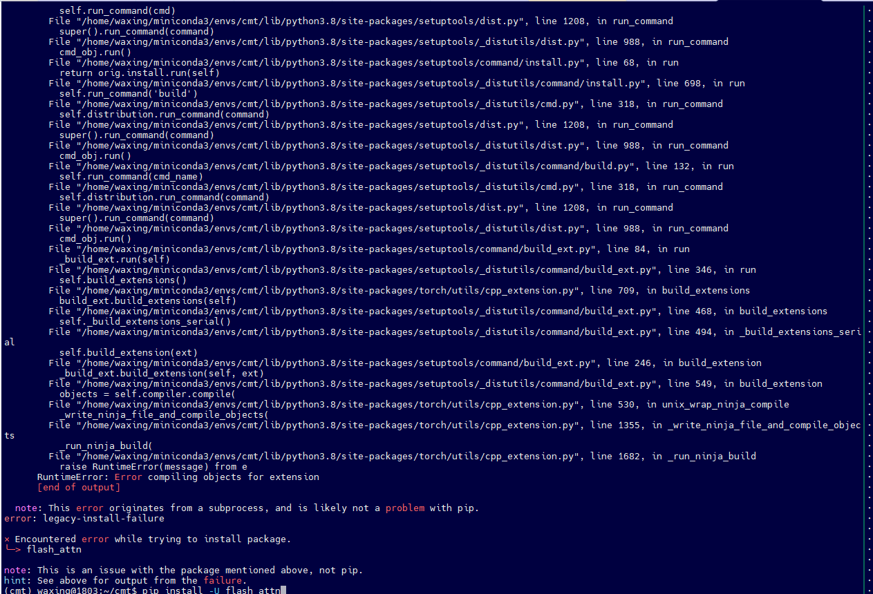 flash-attention installation fails · Issue #7 · junjie18/CMT · GitHub