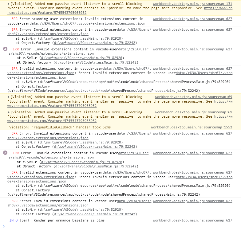 when an empty or invalid vsix extension is installed, all extensions