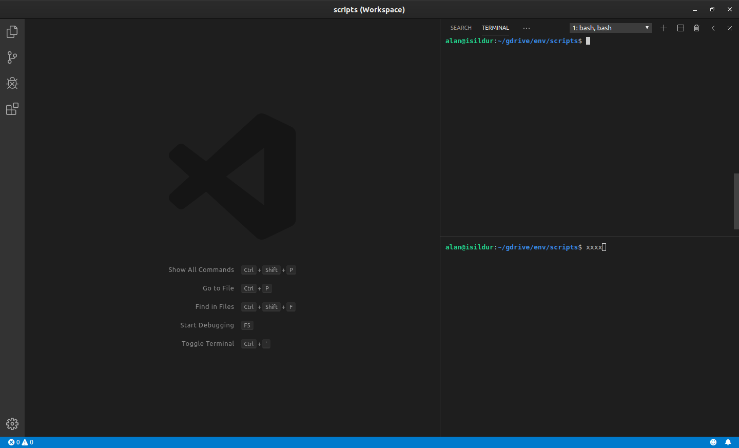 Lines separating splitted terminal disappear when enable/disable menu ...