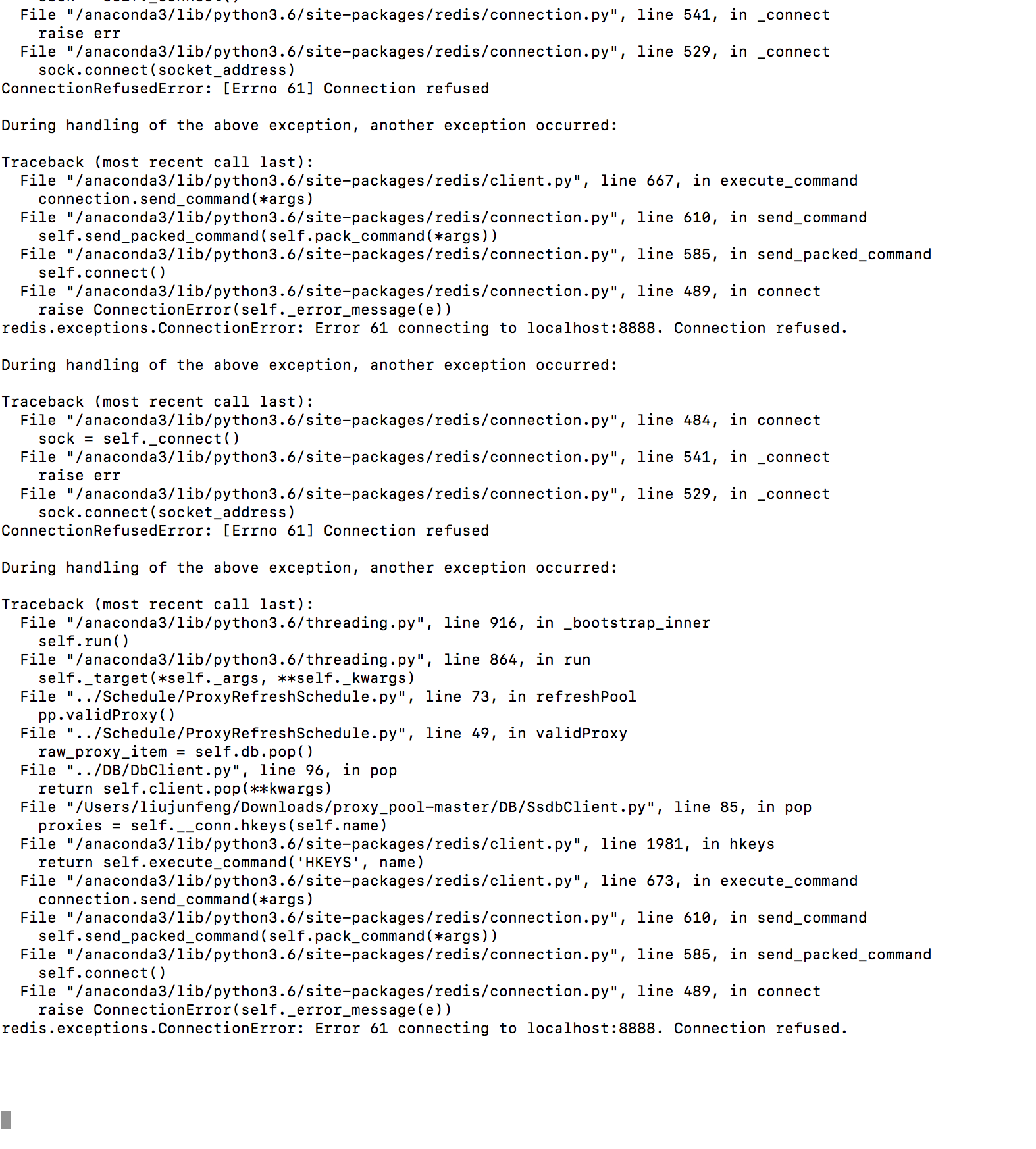 运行mian.py出错 · Issue #186 · jhao104/proxy_pool · GitHub