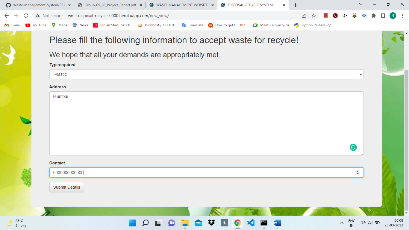 GitHub - naitikjain19/Waste-Management-System: Waste Management System