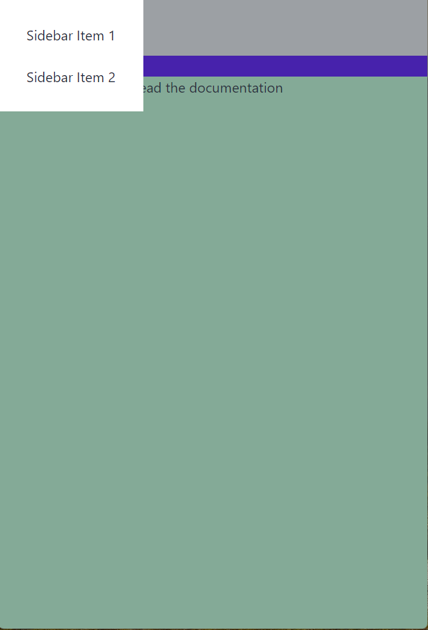 Screenshot mobile menu