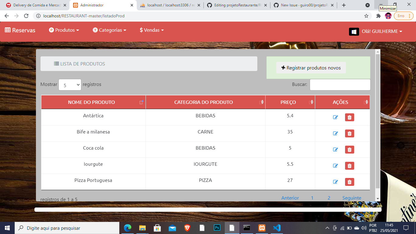 GitHub - guiro00/projetoRestaurante: Esse sistema foi criado por mim e ...