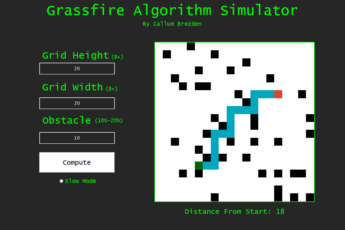 Github brezden grassfire algorithm simulator this program will show