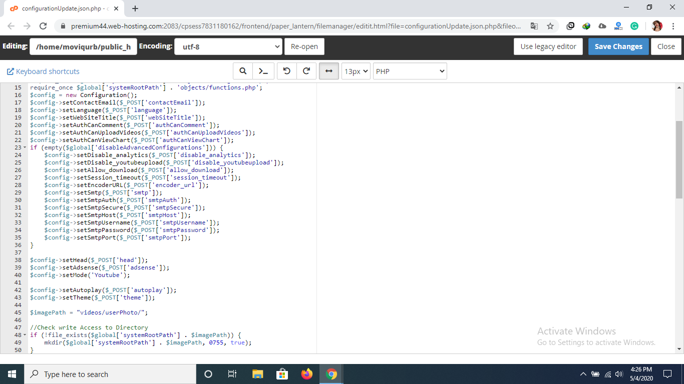 Unable to Save Changes in Admin Panel · Issue #3001 · WWBN/AVideo · GitHub