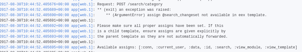 internal server error when trying to filter results by Evidence Type ...