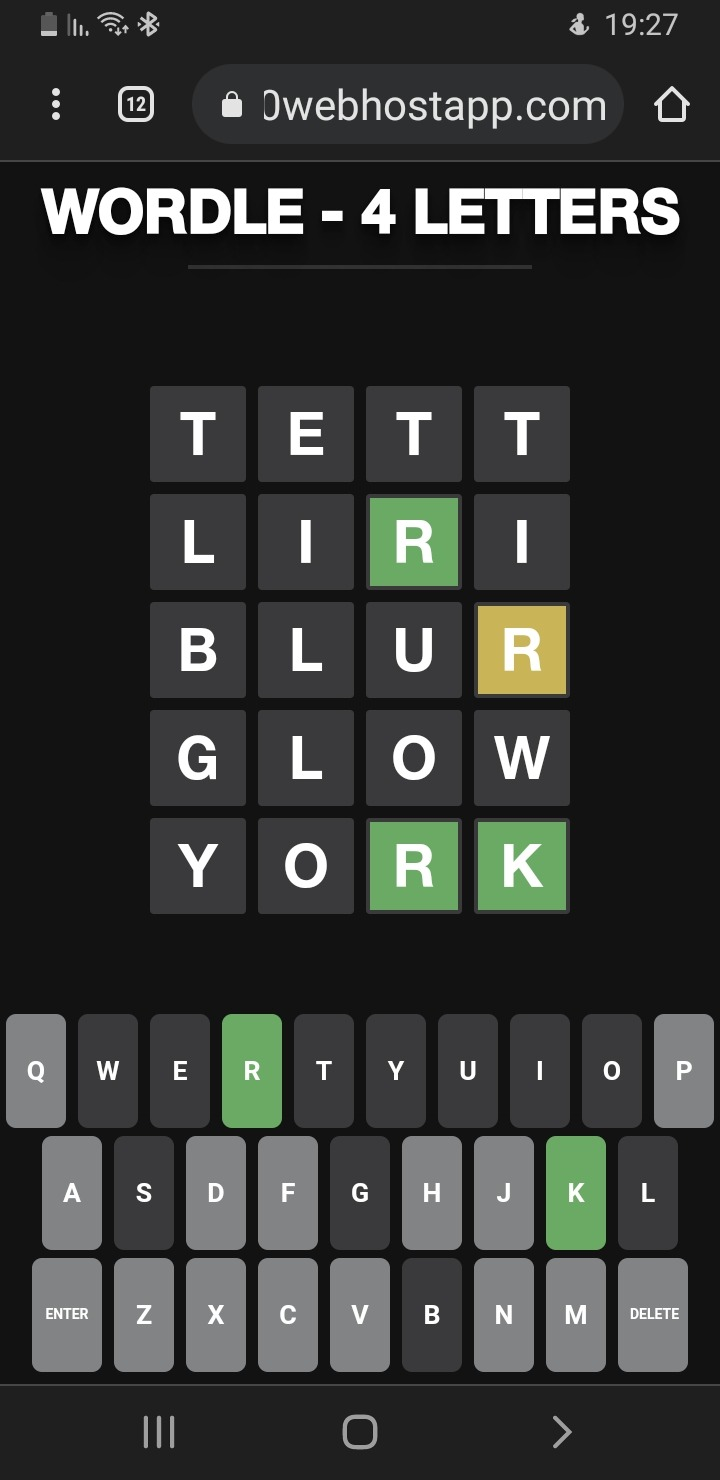 Wordle 4 Letters
