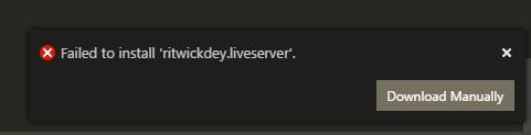 Cannot install Live Server from marketplace as well as vsix · Issue ...