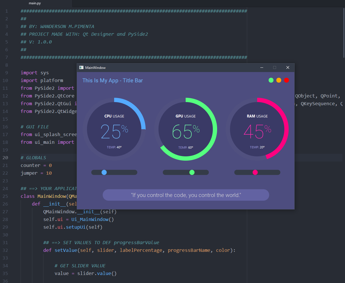 Python Pyside2 Circular Progressbar Modern Gui Open Source Agenda 3426