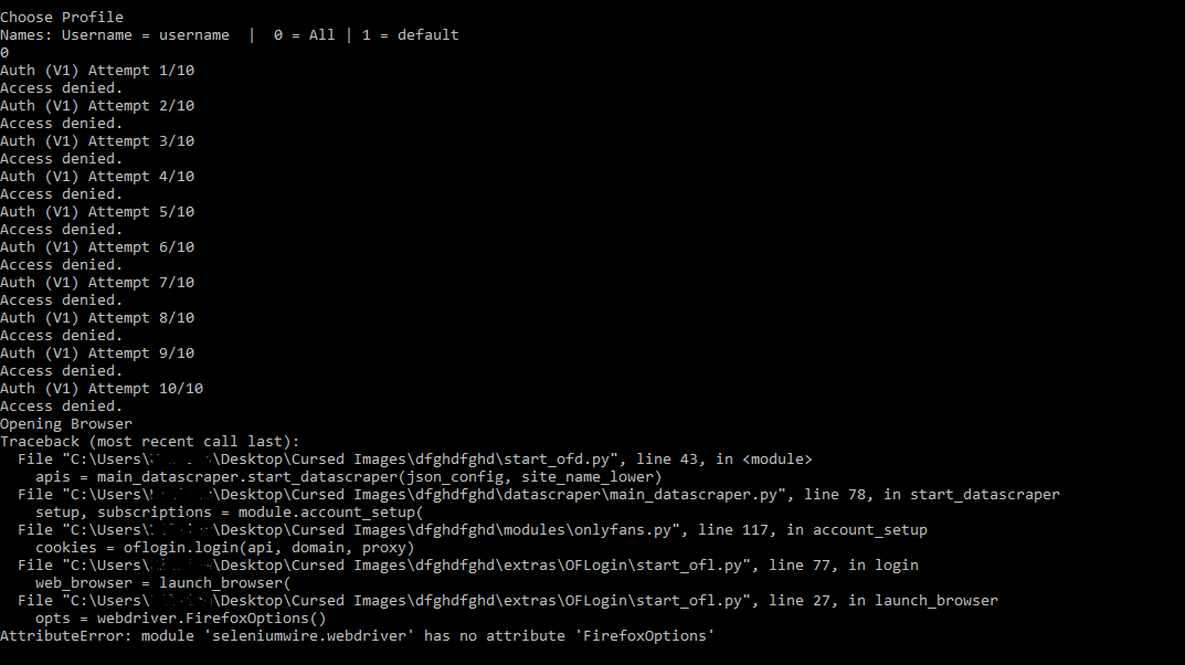 Access Denied, don't know what issue is · Issue #998 · UltimaHoarder ...
